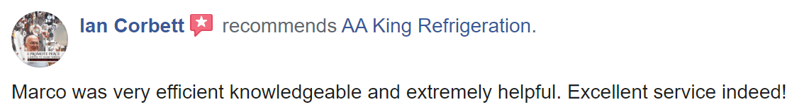 AA King - Positive Facebook Review